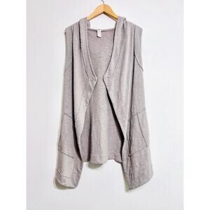 Chalet Vest Women Small Cream Cotton Tunic Lagenlook Open‎